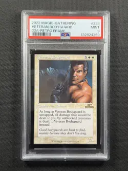 Magic The Gathering PSA 9 Mint Veteran Bodyguard 30A Retro Frame 2022 #338 - Image 1