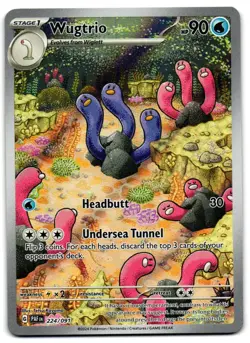 Wugtrio 224/091 - Paldean Fates Illustration Rare Pokemon TCG - M/LP Card - Image 1
