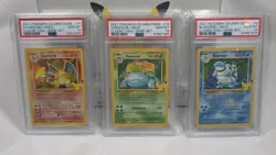 Pokemon TCG 25th Anniversary Celebrations Charizard Trio PSA 10 - Image 1