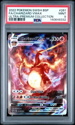 2022 POKEMON SWSH BLACK STAR PROMO #261 FULL ART/CHARIZARD VMAX PSA 9 - Image 1