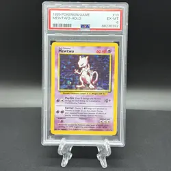 1999 POKEMON GAME SHADOWLESS #10 MEWTWO-HOLO PSA 6 - Image 1