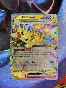 Pikachu Ex 57/191 Double Rare SV:08 Surging Sparks NM Pokemon TCG - Image 1