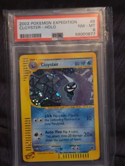 2002 POKEMON EXPEDITION #8 CLOYSTER-HOLO PSA 8 - Image 1