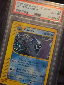 2002 POKEMON EXPEDITION #8 CLOYSTER-HOLO PSA 8 - Image 3