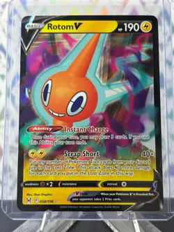 Pokemon TCG Rotom V Lost Origin 058/196 Ultra Rare Holo NM - Image 1
