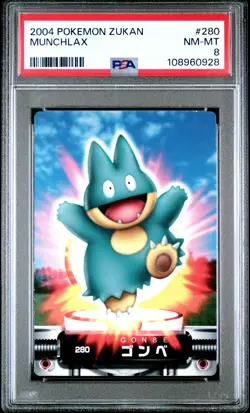 PSA 8 Munchlax 280 Pokemon Carddass Zukan Zukancard - Image 1