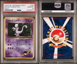 1999 Pokemon Japanese Gym 2 Rocket's Mewtwo Holo PSA 10 - Image 3