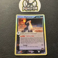 Team Magma's Mightyena 37/95 EX Team Magma Vs. Team Aqua Pokemon Reverse Holo NM - Image 1