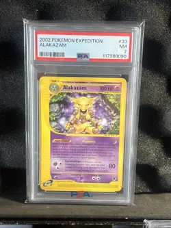 PSA 8 Alakazam #33 2002 Pokemon Expedition NM - MT - Image 1