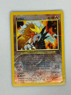 Pokemon TCG Entei 34 Reverse Holo BlackStar Promo Neo Revelation Pokemon 3 Movie - Image 1