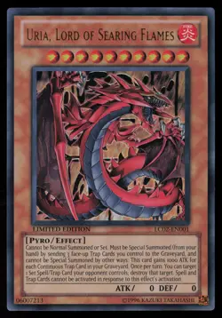 Yugioh Uria, Lord of Searing Flames LC02-EN001 Limited Edition Ultra Rare NM - Image 1