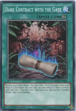 Yugioh Dark Contract With The Gate MP16-EN168 Common 1st Edition LP - Image 1