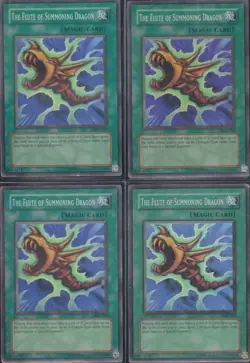 YUGIOH! THE FLUTE OF SUMMONING DRAGON X4 - SUPER RARE UNLIMITED SDK-042 MP-LP - Image 1
