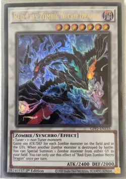 YuGiOh Red-Eyes Zombie Necro Dragon Ultra Rare 1st Edition NM GFP2-EN133 - Image 1
