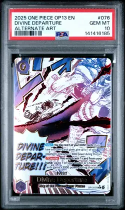 2025 ONE PIECE OP13-CARRYING ON HIS WILL ALTERNATE ART DIVINE DEPARTURE PSA 10 - Image 1