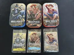 Monkey D Luffy Ace Sabo Set Of 3 P-075 One Piece Promo Tin Set Vol 2 - SEALED - Image 1