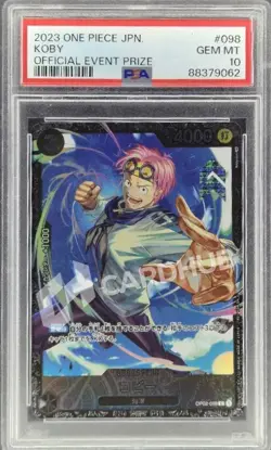CARTA ONE PIECE KOBY OP02-098 JAP PSA 10 OFFICIAL EVENT PRIZE - Image 1