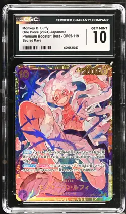 CGC 10 GEM MINT Japanese One Piece 2024 Monkey D. Luffy OP05-119 PRB-01 NR - Image 1