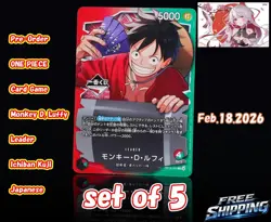 Pre-Order ONE PIECE CardGame Monkey D. Luffy Leader Ichiban Kuji Japanese Setof5 - Image 1