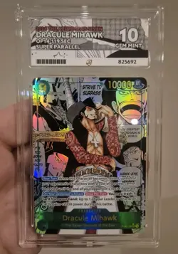 DRACULE MIHAWK OP14-119 MANGA ALTERNATE ART ENGLISH ACE 10 ONE PIECE CARD - Image 1