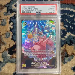 ONE PIECE CHARLOTTE LINLIN OP06-114 SP 2024 WINGS OF THE CAPTAIN ENGLISH PSA 10 - Image 1
