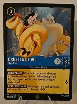 Cruella De Vil Style Icon 143/204 Disney's Lorcana Fabled Regular - Image 1