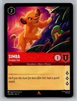 Simba - Scrappy Cub 105/204 Disney Lorcana Fabled Rare NM - Image 1