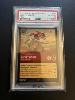 2023 Disney Lorcana En 1-The First Chapter #115 Mickey Mouse Foil PSA 10 - Image 1