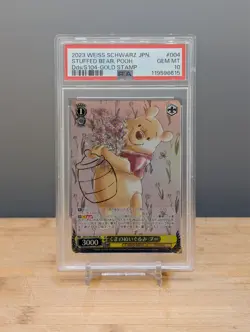 2023 Weiss Schwarz Disney 100 Stuffed Bear Pooh Stamp #004SP PSA 10 - Image 1