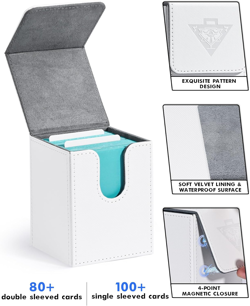 Card Deck Box for MTG Yugioh TCG, Card Storage Box with Dividers Holds 100+ Slee - Image 3