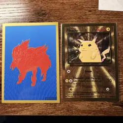 Pokemon Celebrations Gold Metal Charizard & Pikachu Cards 25th Anniversary Set - Image 2