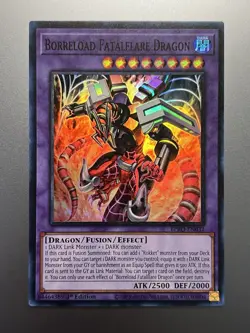 Yugioh - Borreload Fatalflare Dragon Super Rare BPRO-EN032, Near Mint, 1st Ed - Image 1