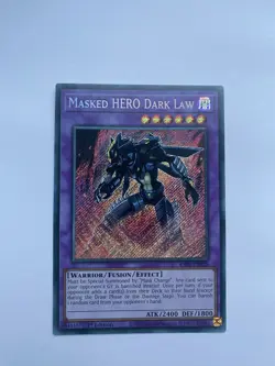 RA01-EN025 Masked HERO Dark Law - Secret Rare 1st Edition Near Mint YuGiOh Card - Image 1