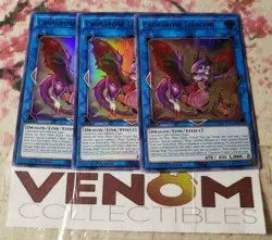 3x (M/NM) Crossrose Dragon (Green) LDS2-EN114 Ultra Rare 1st Edition YuGiOh - Image 1