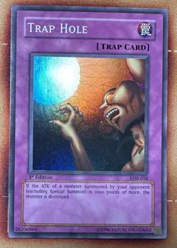 Yu-Gi-Oh! 2002 Trap Hole LOB-058 1st Edition - NM - Image 1