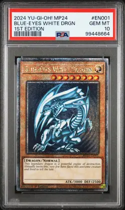 2024 YU-GI-OH! MP24-25TH ANV TIN: DUELING MIRRORS BLUE-EYES WHITE DRAGON PSA 10 - Image 1
