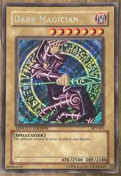 1996 Yu-Gi-Oh Dark Magician Limited Edition BPT-001 Secret Rare 46986414 - Image 1