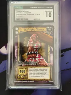 The Mighty Matron Ms. Monday CH070 One Piece Passage To The Grand Line CGC 10 - Image 1