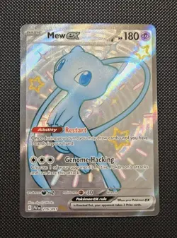 Pokemon TCG Mew EX 216/091 Paldean Fates Full Art Shiny Ultra Rare - Image 1