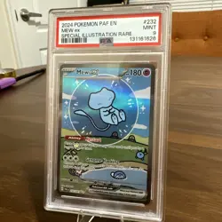 2024 Pokemon Paldean Fates Bubble Mew EX #232 Special Illustration Rare PSA 9 - Image 2