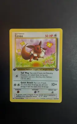 First Edition Eevee 51/64 Jungle Set Vintage 1999 Pokemon Card TCG - Image 1