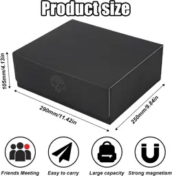 Card Deck Case, 1750+ Cards, PU Leather, MTG, YuGiOh, TCG Storage, BLK/GRY 745526625398 - Image 3