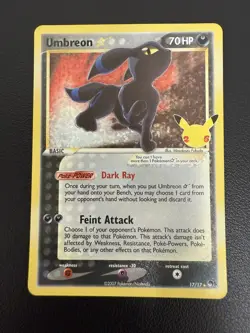 Umbreon Star 17/17 Celebrations: Classic Collection Holo NM Rare Card Pokemon - Image 2