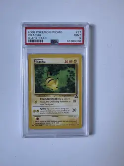 2000 Pokemon Promo Pikachu #27 Black Star PSA 9 - Image 1