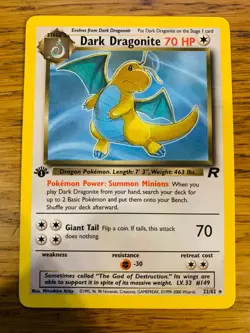 NM! 1st Edition Dark Dragonite (22/82) Team Rocket Set Rare Pokemon Card! - Image 1