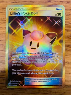 NM! Lillie's Poke Doll (267/236) SM Cosmic Eclipse Gold Secret Rare Pokemon Card - Image 1