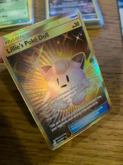 NM! Lillie's Poke Doll (267/236) SM Cosmic Eclipse Gold Secret Rare Pokemon Card - Image 3
