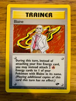 Blaine Trainer (17/132) Holo Gym Challenge Set Pokemon Card! FREE P&P! - Image 1
