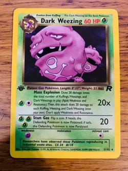 NM! 1st Edition Dark Weezing (31/82) Team Rocket Set Rare Pokemon Card! - Image 1