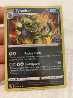 Pokemon TCG Tyranitar Pokemon GO 043/078 Holo Holo Rare - Image 1